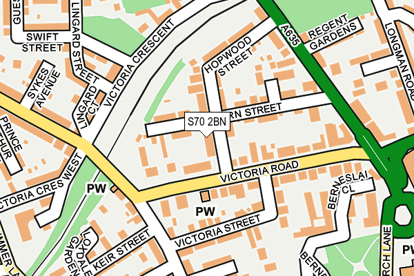 S70 2BN map - OS OpenMap – Local (Ordnance Survey)