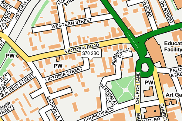 S70 2BQ map - OS OpenMap – Local (Ordnance Survey)