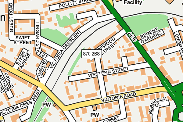 S70 2BS map - OS OpenMap – Local (Ordnance Survey)