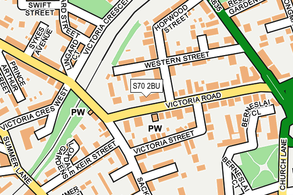 S70 2BU map - OS OpenMap – Local (Ordnance Survey)