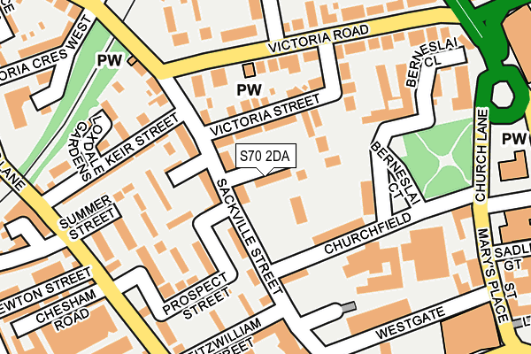S70 2DA map - OS OpenMap – Local (Ordnance Survey)