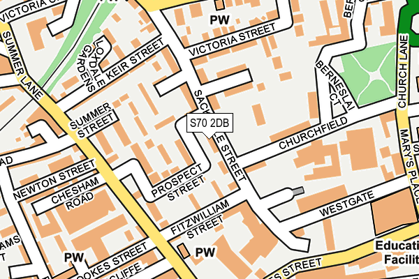 S70 2DB map - OS OpenMap – Local (Ordnance Survey)