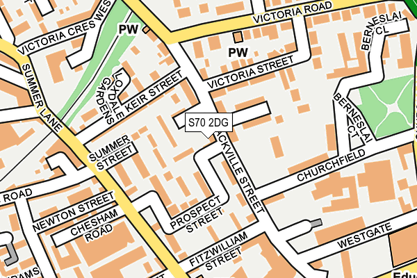 S70 2DG map - OS OpenMap – Local (Ordnance Survey)