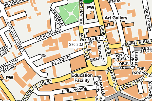 S70 2DJ map - OS OpenMap – Local (Ordnance Survey)