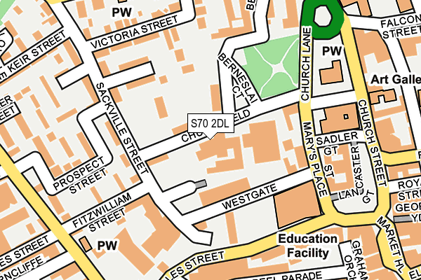 S70 2DL map - OS OpenMap – Local (Ordnance Survey)