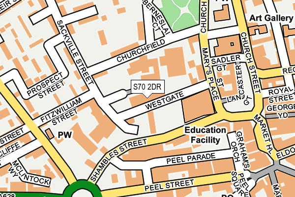 S70 2DR map - OS OpenMap – Local (Ordnance Survey)