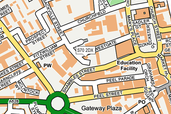 S70 2DX map - OS OpenMap – Local (Ordnance Survey)