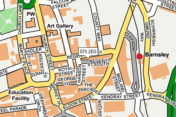 S70 2EG map - OS OpenMap – Local (Ordnance Survey)