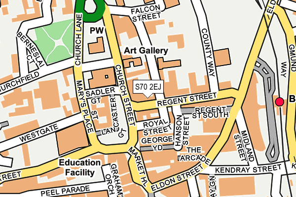 S70 2EJ map - OS OpenMap – Local (Ordnance Survey)