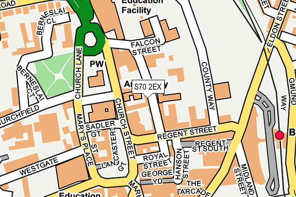 S70 2EX map - OS OpenMap – Local (Ordnance Survey)