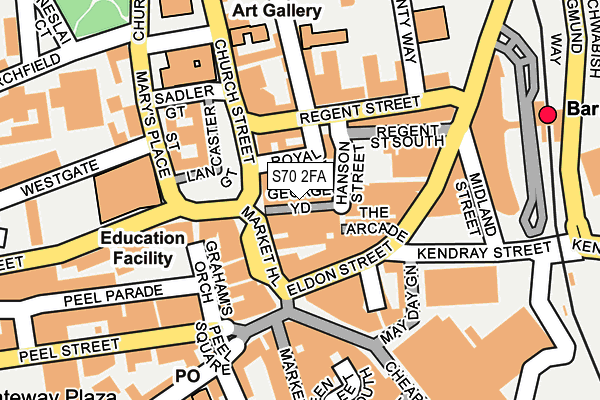S70 2FA map - OS OpenMap – Local (Ordnance Survey)