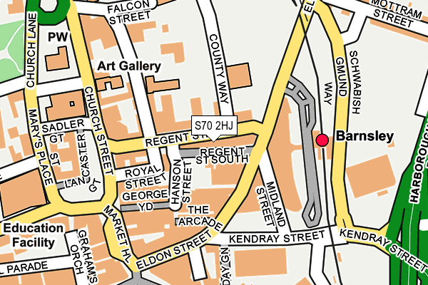 S70 2HJ map - OS OpenMap – Local (Ordnance Survey)