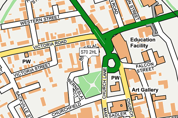 S70 2HL map - OS OpenMap – Local (Ordnance Survey)