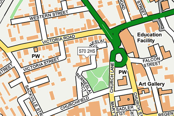 S70 2HS map - OS OpenMap – Local (Ordnance Survey)