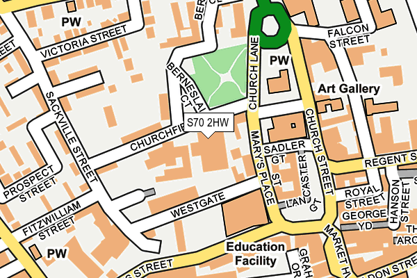 S70 2HW map - OS OpenMap – Local (Ordnance Survey)