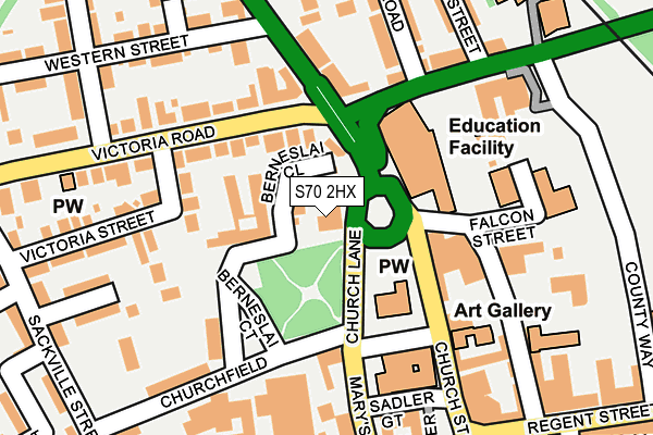 S70 2HX map - OS OpenMap – Local (Ordnance Survey)