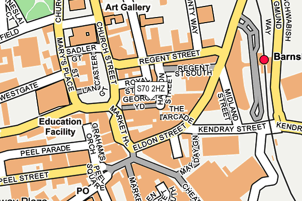 S70 2HZ map - OS OpenMap – Local (Ordnance Survey)