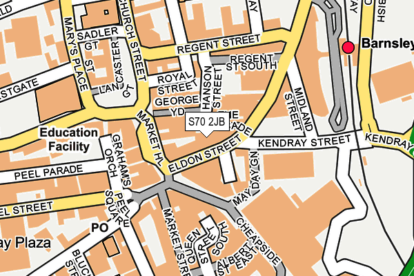 S70 2JB map - OS OpenMap – Local (Ordnance Survey)