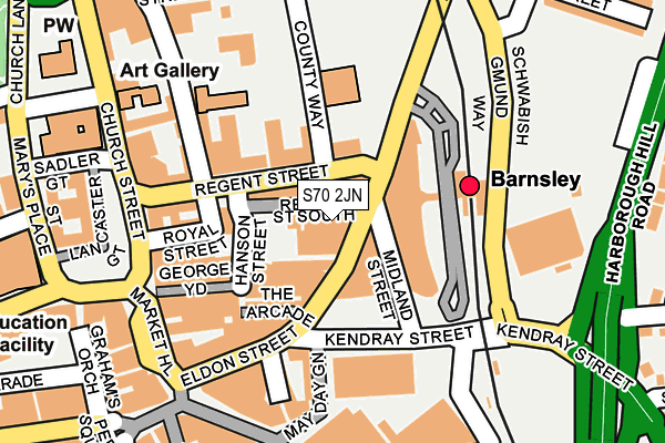 S70 2JN map - OS OpenMap – Local (Ordnance Survey)