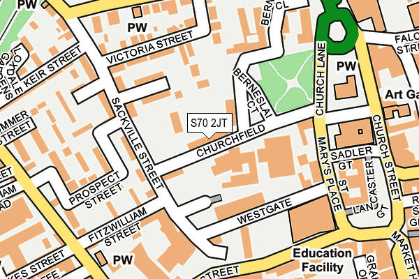 S70 2JT map - OS OpenMap – Local (Ordnance Survey)