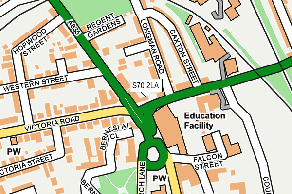 S70 2LA map - OS OpenMap – Local (Ordnance Survey)
