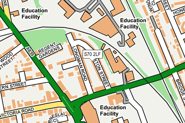 S70 2LF map - OS OpenMap – Local (Ordnance Survey)