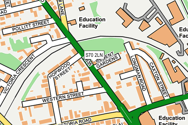 S70 2LN map - OS OpenMap – Local (Ordnance Survey)