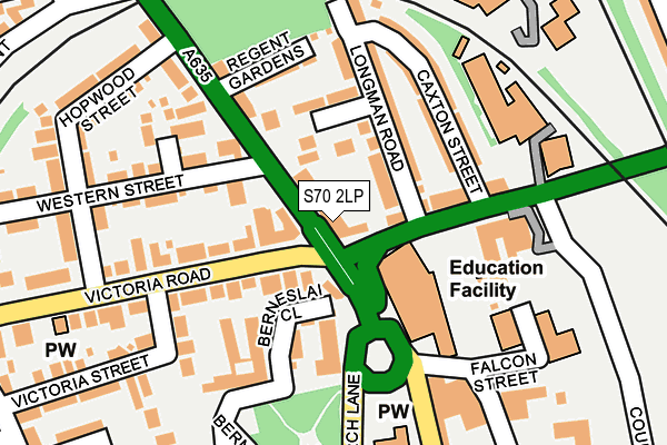 S70 2LP map - OS OpenMap – Local (Ordnance Survey)