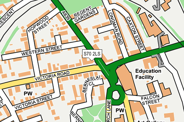 S70 2LS map - OS OpenMap – Local (Ordnance Survey)