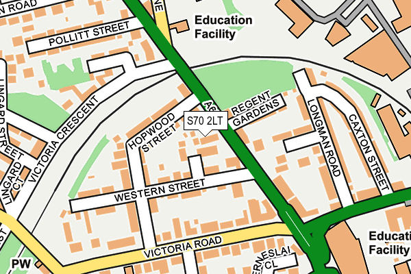 S70 2LT map - OS OpenMap – Local (Ordnance Survey)
