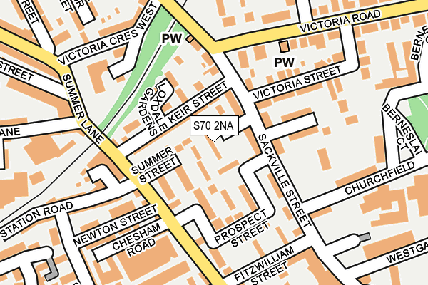 S70 2NA map - OS OpenMap – Local (Ordnance Survey)