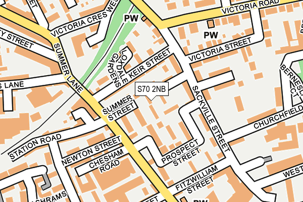 S70 2NB map - OS OpenMap – Local (Ordnance Survey)