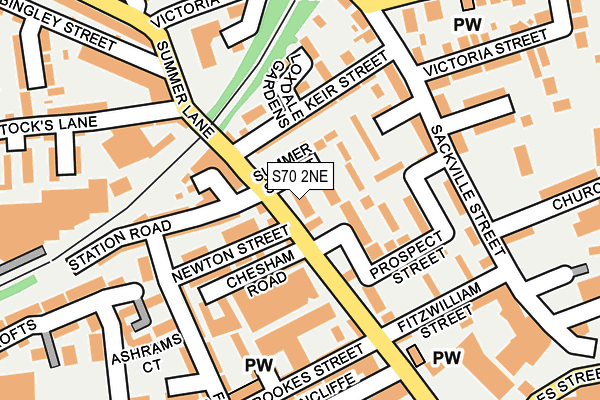 S70 2NE map - OS OpenMap – Local (Ordnance Survey)