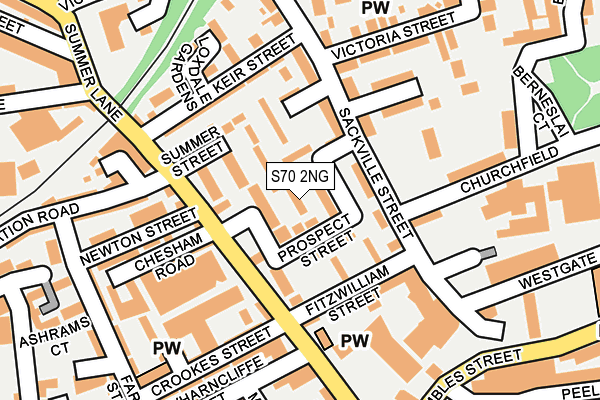 S70 2NG map - OS OpenMap – Local (Ordnance Survey)