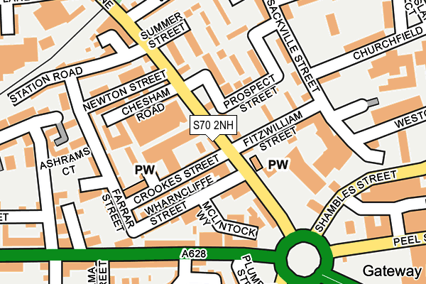 S70 2NH map - OS OpenMap – Local (Ordnance Survey)