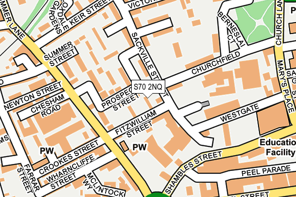 S70 2NQ map - OS OpenMap – Local (Ordnance Survey)