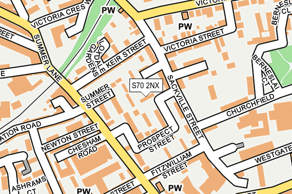 S70 2NX map - OS OpenMap – Local (Ordnance Survey)