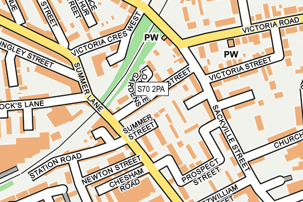 S70 2PA map - OS OpenMap – Local (Ordnance Survey)