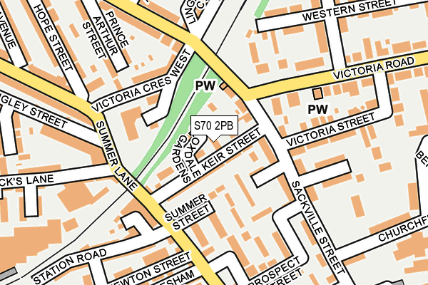 S70 2PB map - OS OpenMap – Local (Ordnance Survey)