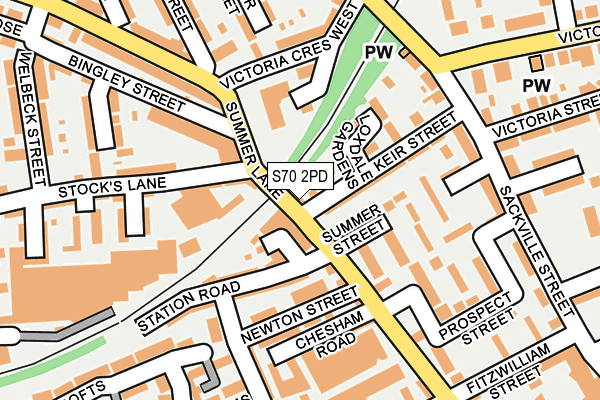 S70 2PD map - OS OpenMap – Local (Ordnance Survey)