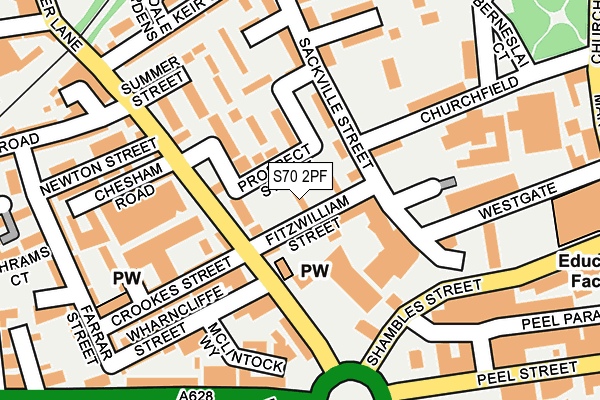 S70 2PF map - OS OpenMap – Local (Ordnance Survey)