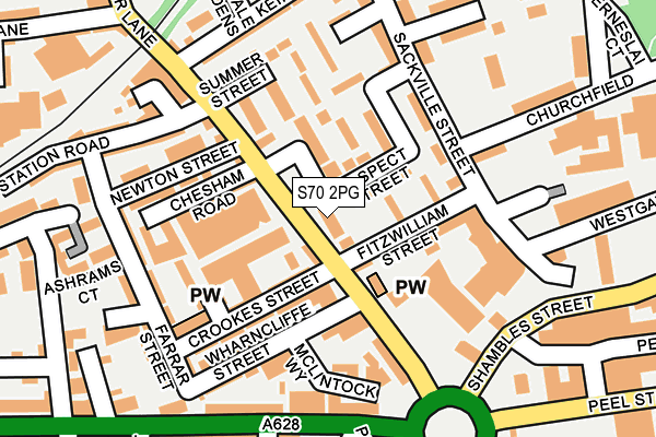 S70 2PG map - OS OpenMap – Local (Ordnance Survey)