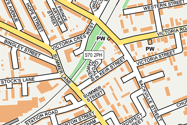 S70 2PH map - OS OpenMap – Local (Ordnance Survey)