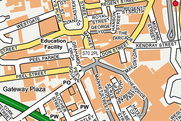S70 2PL map - OS OpenMap – Local (Ordnance Survey)