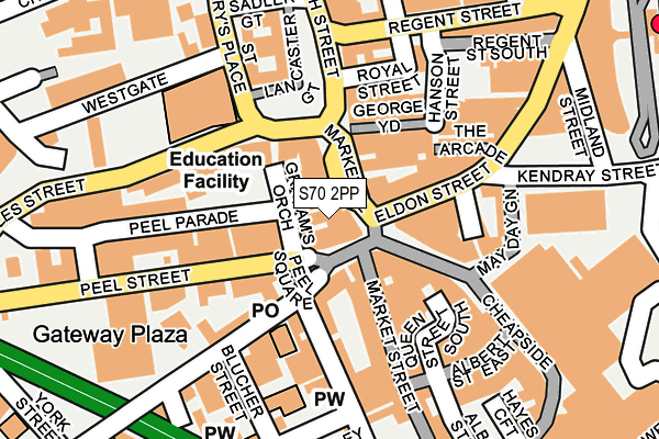 S70 2PP map - OS OpenMap – Local (Ordnance Survey)