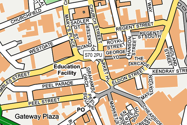 S70 2PU map - OS OpenMap – Local (Ordnance Survey)