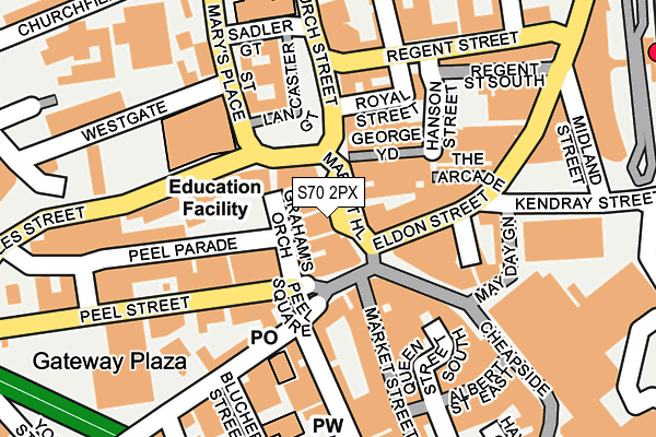S70 2PX map - OS OpenMap – Local (Ordnance Survey)