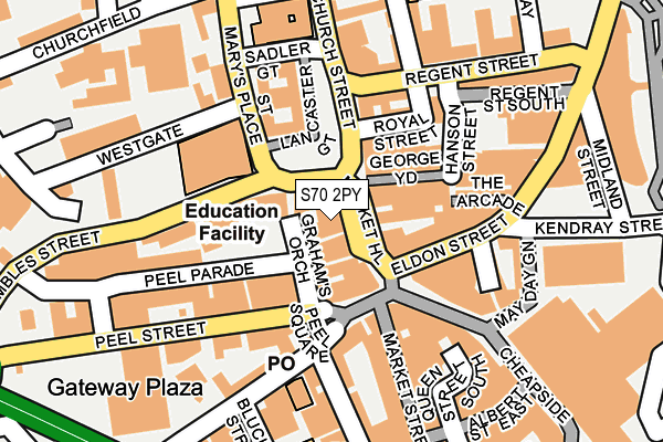 S70 2PY map - OS OpenMap – Local (Ordnance Survey)