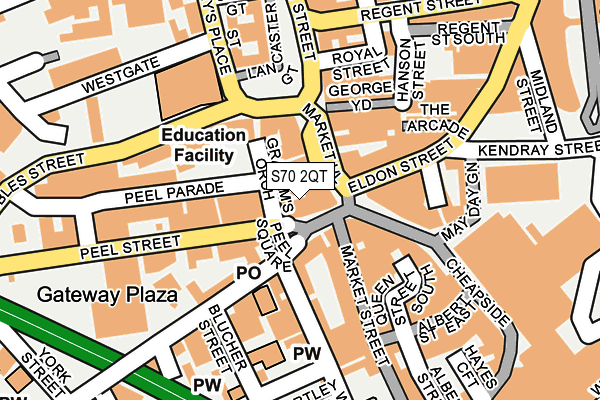 S70 2QT map - OS OpenMap – Local (Ordnance Survey)