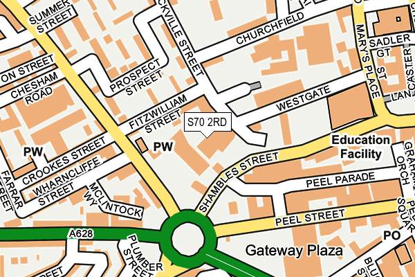 S70 2RD map - OS OpenMap – Local (Ordnance Survey)